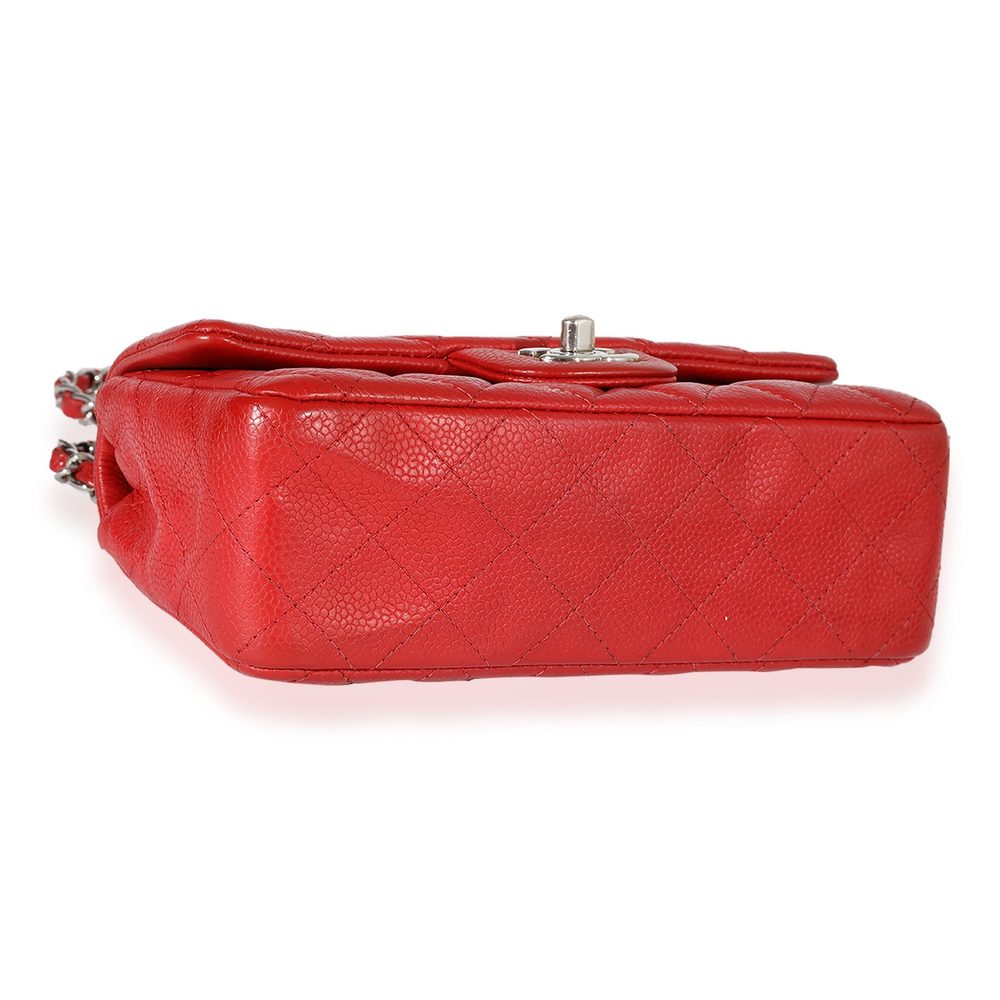 Chanel Red Quilted Caviar Mini Rectangular Classic Flap - Picture 6 of 8